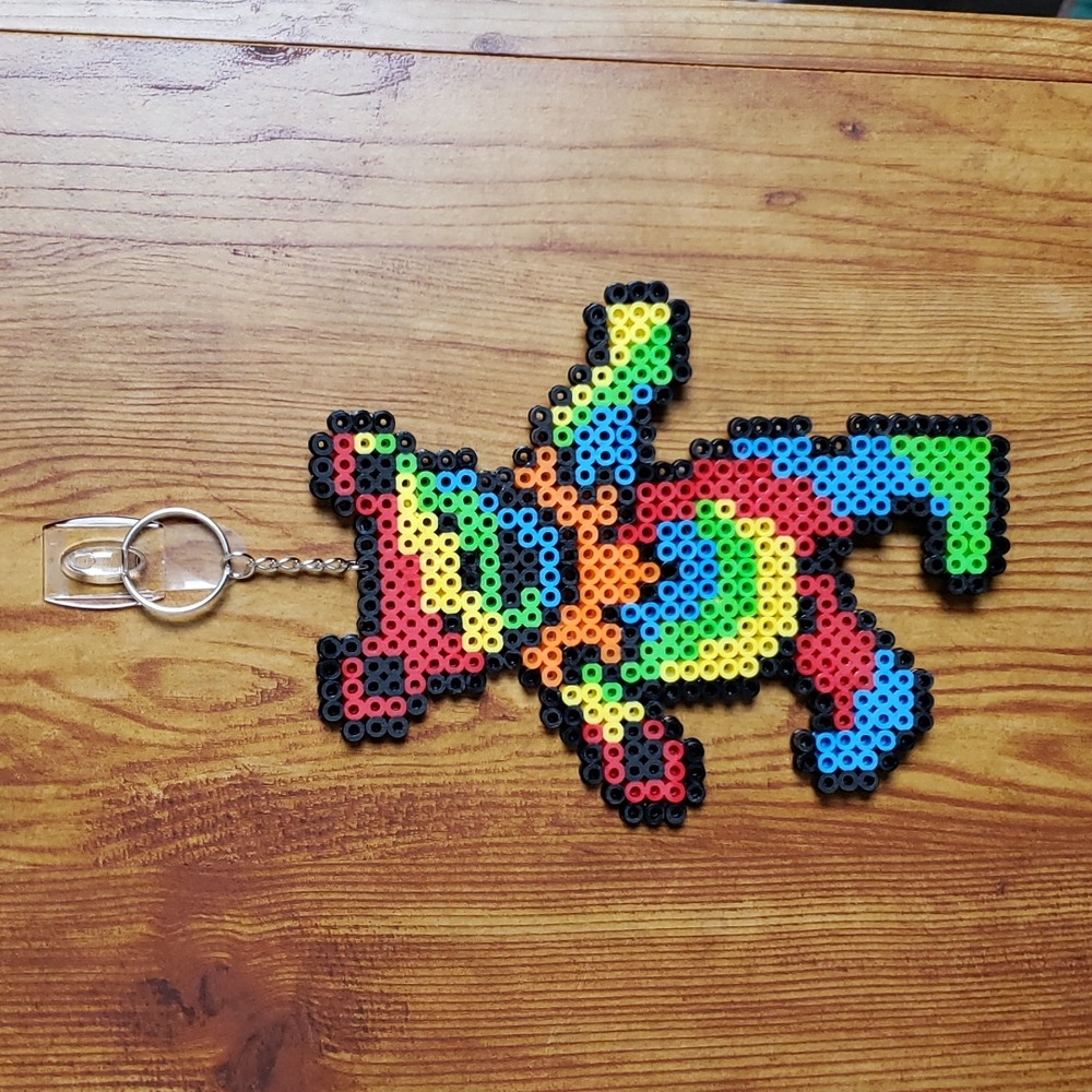 Grateful Dead Dancing Bear Perler Bead Sprite Keychain